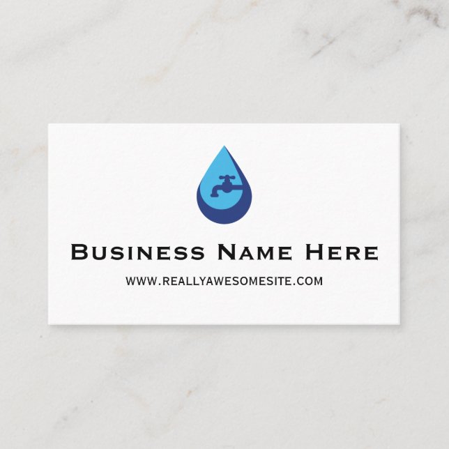 Professional Minimalist Plumber Business Card Visitkort (Framsida)