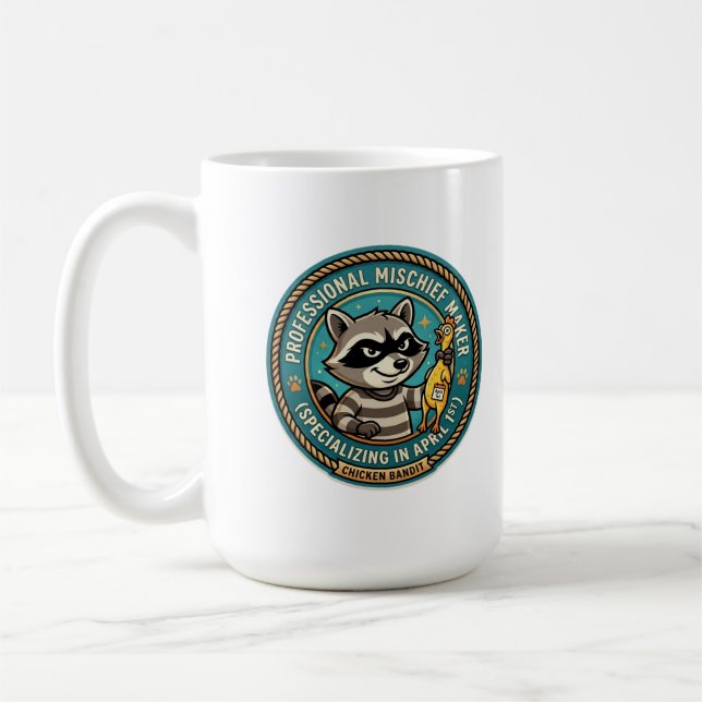 Professional Mischief Maker Raccoon Funny  Kaffemugg (Vänster)