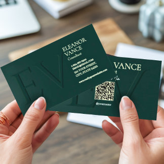 Professional Modern Contemporary Minimalist Green Visitkort