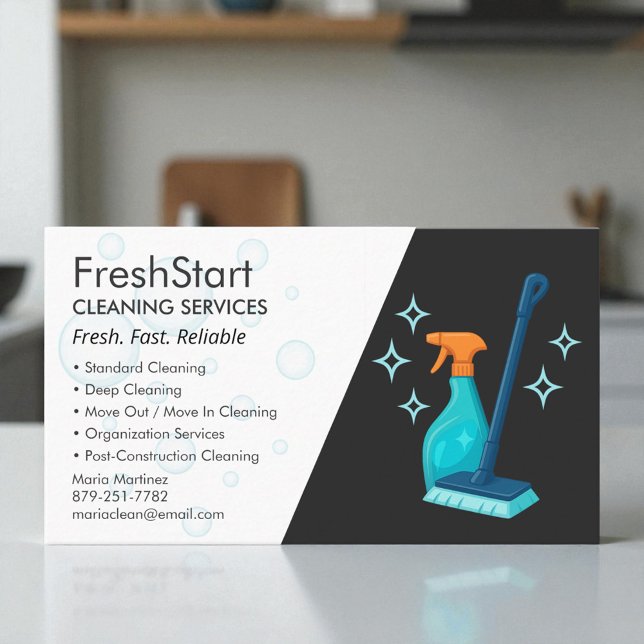 Professional Modern Luxury Cleaning Visitkort (Skapare uppladdad)