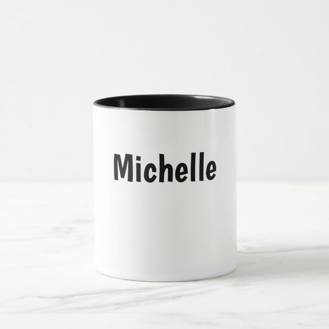 Professional Modern Minimalist Plain Own Name Mugg (Center)