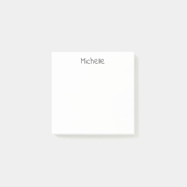 Professional Modern Minimalist Plain Own Name Post-it Block (Framsida)