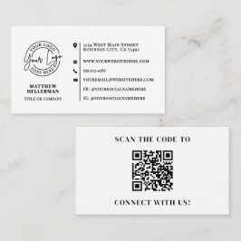 Professional Modern Minimalist QR Code Logo Visitkort