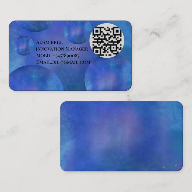  Professional Modern Nebula Galaxy QR Code card Visitkort (Fram/baksida)