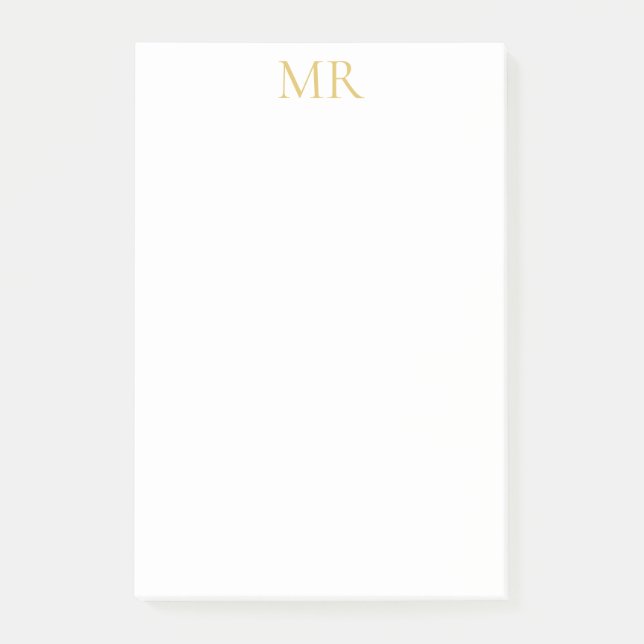 Professional Monogram Minimalist Plain Name Post-it Block (Framsida)