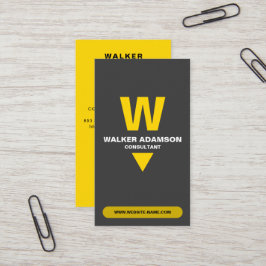 Professional (Monogram QR) Guld & Mattsvart Visitkort