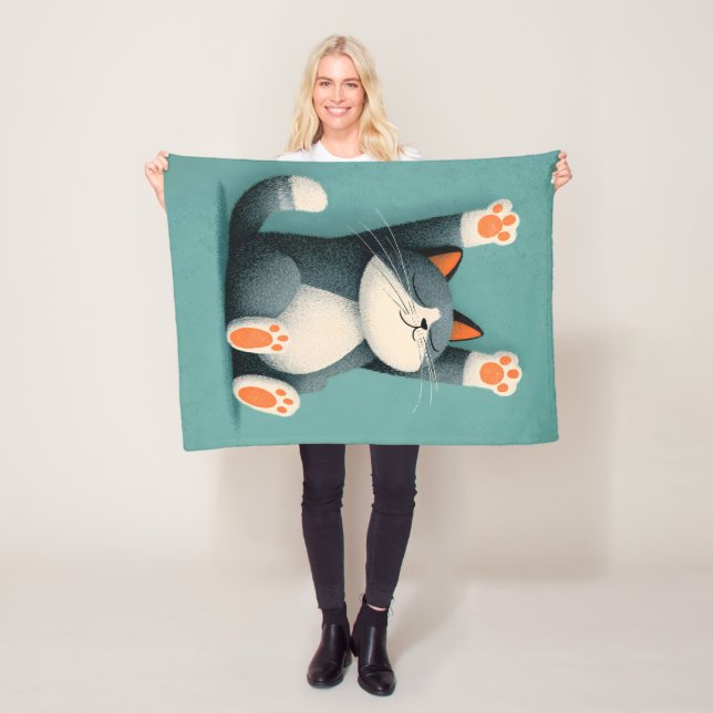 Professional Nap Taker Funny Sleeping Cat Fleecefilt (På plats)