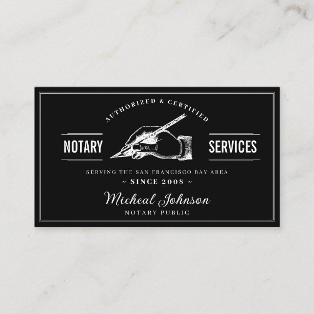 Professional Notary Services QR Code Customizable Visitkort (Framsida)