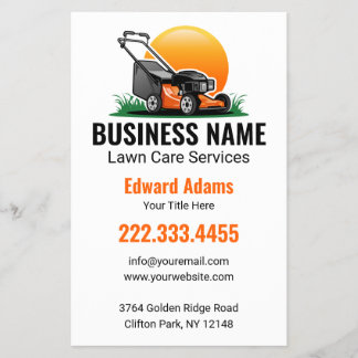 Professional Orange Mower Lawn Care Flygblad
