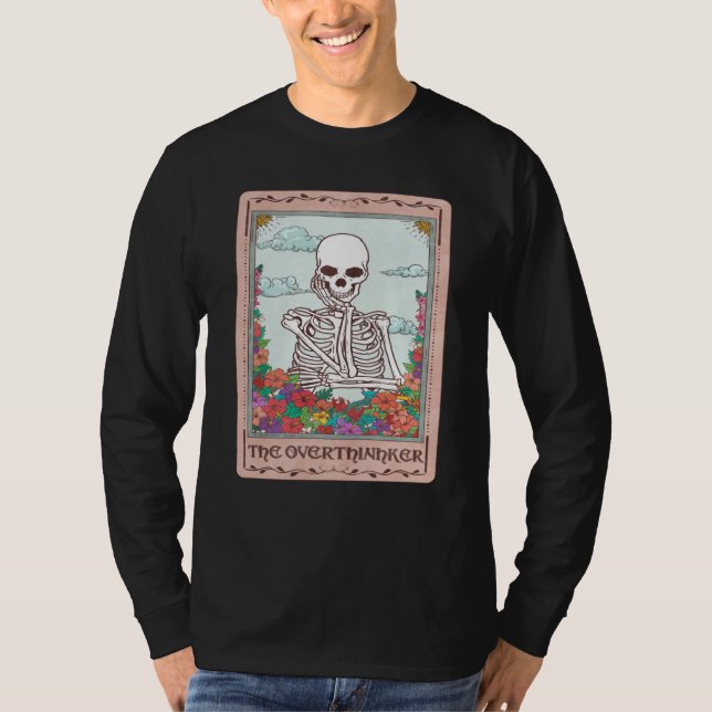 Professional Overthinker Colorful Skull Overthinki T Shirt (Framsida)