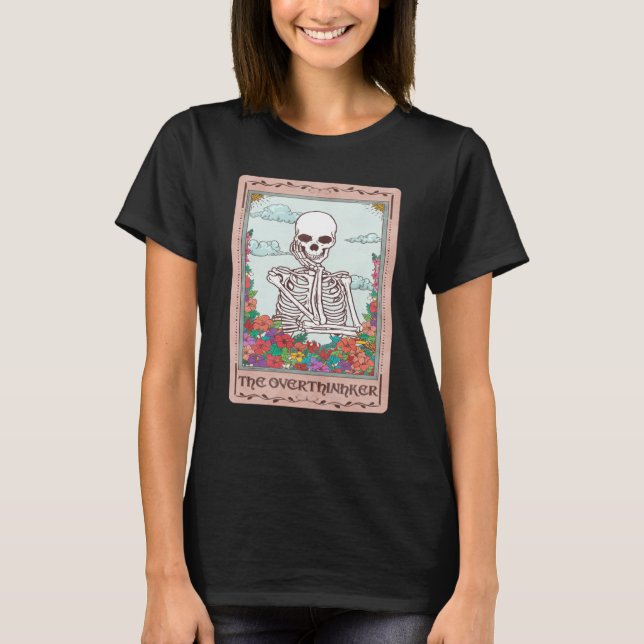 Professional Overthinker Colorful Skull Overthinki T Shirt (Framsida)