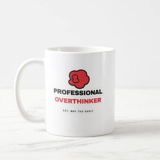 Professional Overthinker Funny Coffee Mug Kaffemugg (Vänster)
