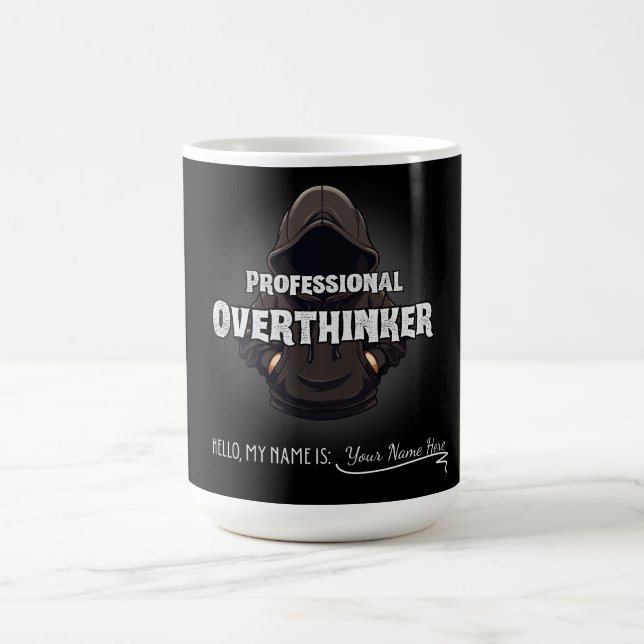 Professional Overthinker Funny Custom Name Mug Kaffemugg (Center)