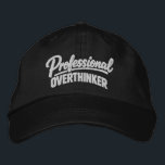 Professional Overthinker Funny Humor Broderad Keps<br><div class="desc">Professional Overthinker Funny embroidered cap from Ricaso - Show off your sense of humor with the “Professional Overthinker” text-based design — perfect for anyone whose mind never quite switches off. Simple, bold typography delivers the joke instantly, making it relatable for thinkers, planners, worriers, and anyone who tends to analyze things...</div>