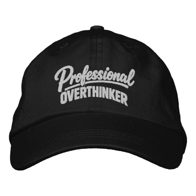 Professional Overthinker Funny Humor Broderad Keps (Framsida)