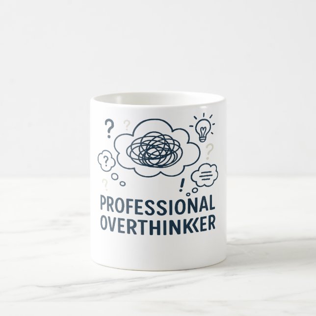 Professional overthinker- Funny Mind Doodle design Kaffemugg (Center)
