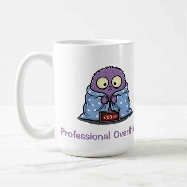 Professional Overthinker Monster Fun Kaffemugg (Vänster)