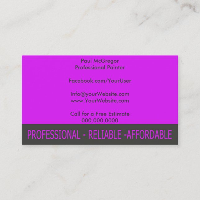 Professional Painter Business Card Visitkort (Framsida)
