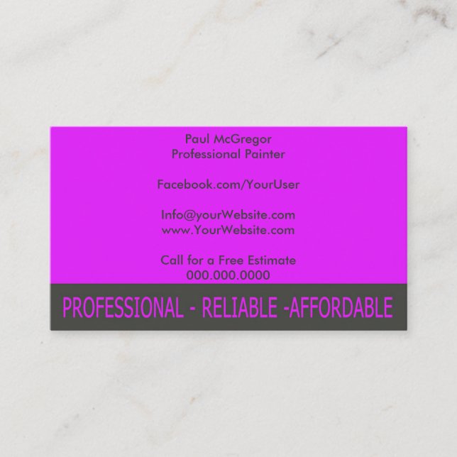 Professional Painter Business Card Visitkort (Framsida)