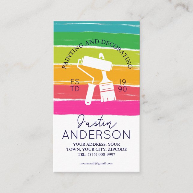 Professional Painting and Decorating handyman Visitkort (Framsida)