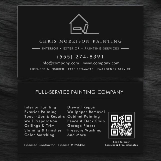 Professional Painting Service Contractor QR Code Visitkort (Skapare uppladdad)