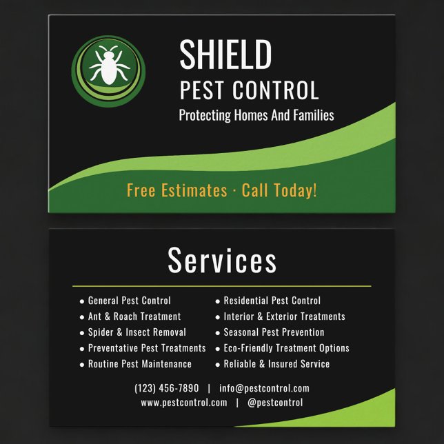 Professional Pest Control Service Company Visitkort (Skapare uppladdad)