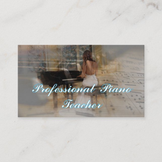 Professional  Piano Teacher  Visitkort (Framsida)