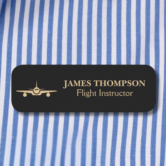 Professional Pilot Name Airplane Flight Instructor Namnbricka (Skapare uppladdad)