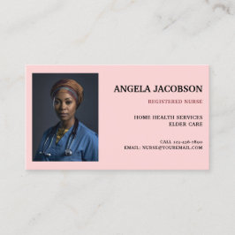 Professional Pink Registered Nurse Photo Visitkort