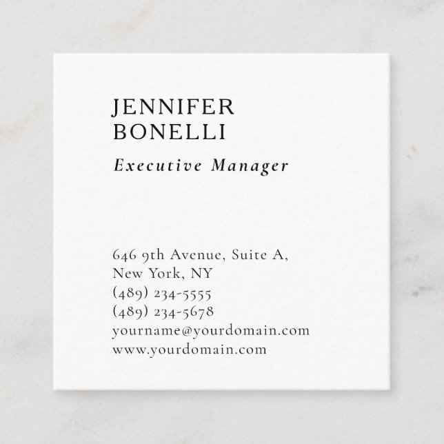 Professional plain minimalist modern trendy tilläggskort (Framsida)