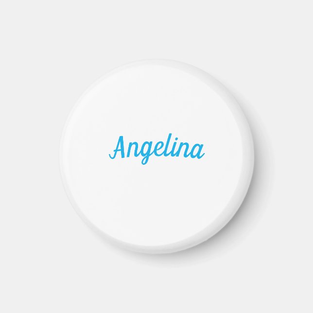 Professional Plain Modern Elegant Blue Your Name Magnet (Framsidan)