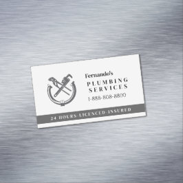 Professional Plumbing Service Business Logo Magnetiska Visitkort