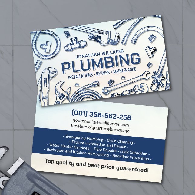 Professional Plumbing Services  Visitkort (Skapare uppladdad)