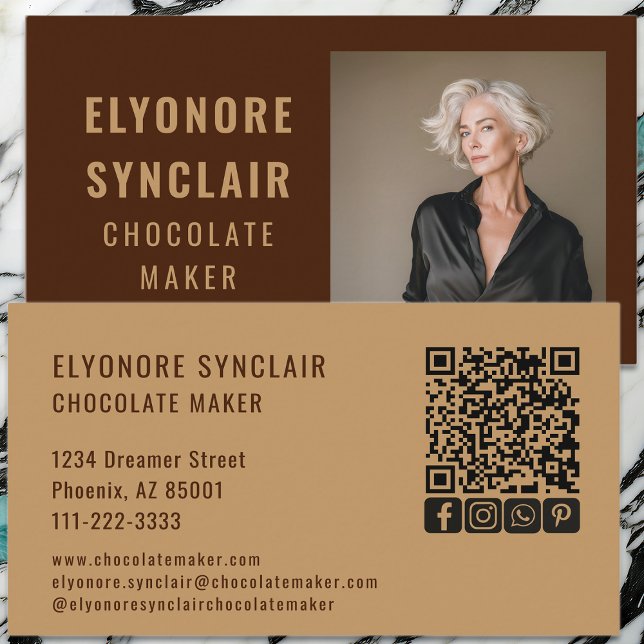 Professional Portrait Chocolate Maker Photo Social Visitkort (Skapare uppladdad)