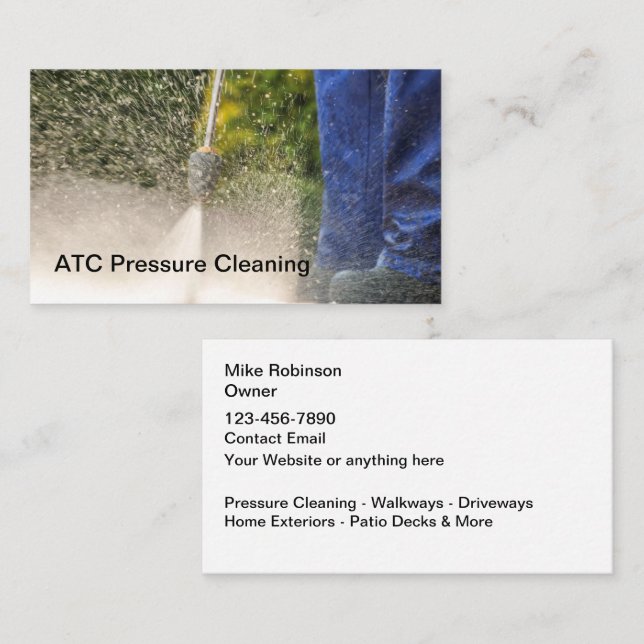 Professional Pressure Cleaning & Washing  Visitkort (Fram/baksida)