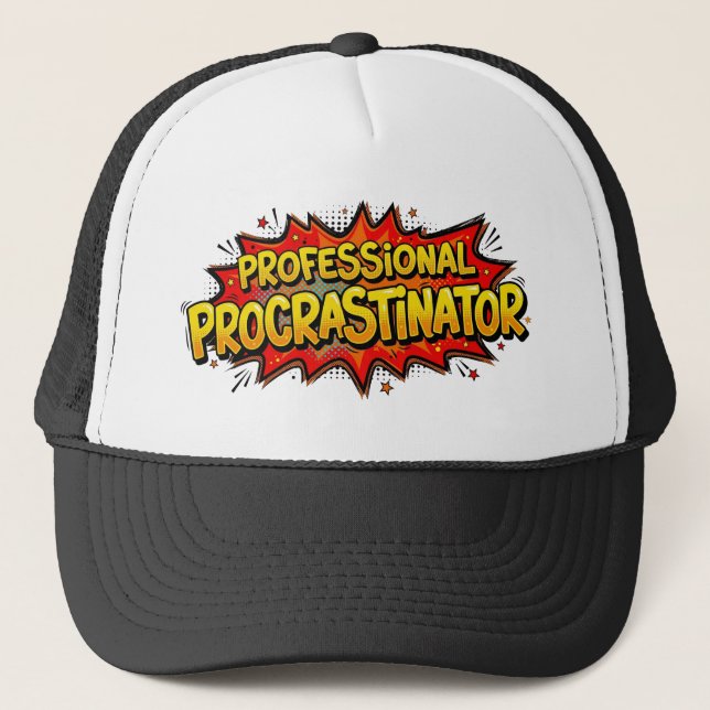 Professional Procrastinator Comic Book Pop Art  Keps (Framsida)