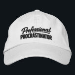 Professional Procrastinator Funny Humor Broderad Keps<br><div class="desc">Professional Procrastinator Funny cap from Ricaso - Show off your sense of humor with the “Professional Procrastinator ” text-based design — perfect for anyone whose mind never quite get around to doing things. Simple, bold typography delivers the joke instantly, making it relatable for Procrastinators, and anyone who tends to put...</div>