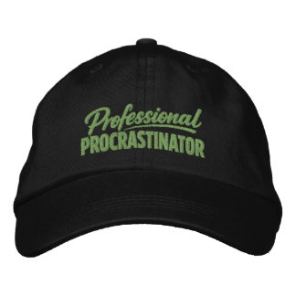 Professional Procrastinator Funny Humor Broderad Keps