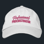 Professional Procrastinator Funny Humor Broderad Keps<br><div class="desc">Professional Procrastinator Funny cap from Ricaso - Show off your sense of humor with the “Professional Procrastinator ” text-based design — perfect for anyone whose mind never quite get around to doing things. Simple, bold typography delivers the joke instantly, making it relatable for Procrastinators, and anyone who tends to put...</div>