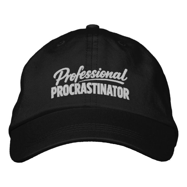 Professional Procrastinator Funny Humor Broderad Keps (Framsida)
