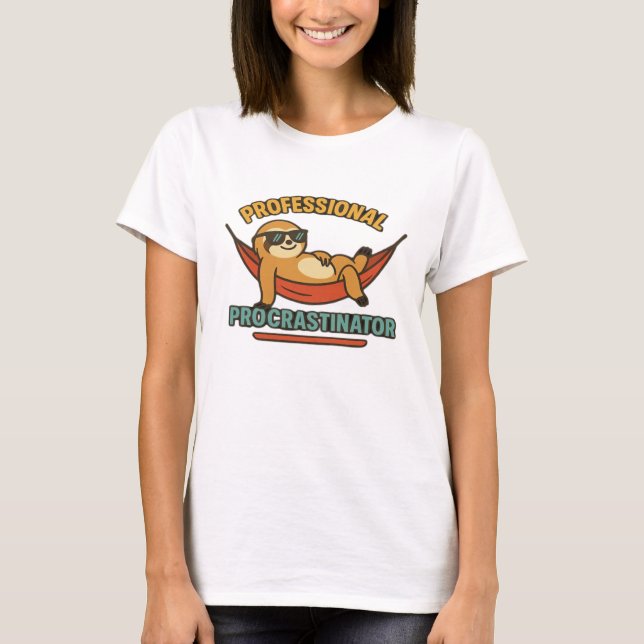 Professional Procrastinator Sloth Retro T-Shirt Kl (Framsida)