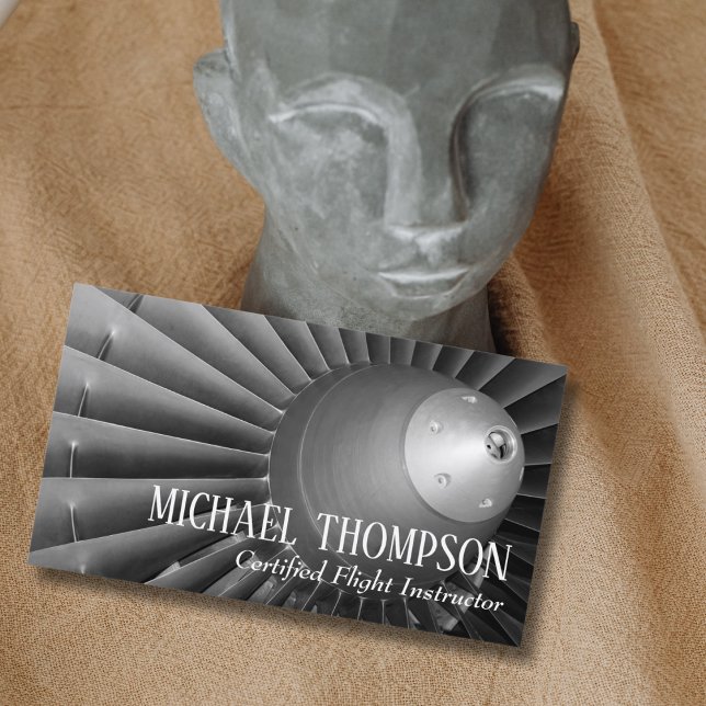 Professional QR Code Photo Gray Aviation Pilot Visitkort (Skapare uppladdad)