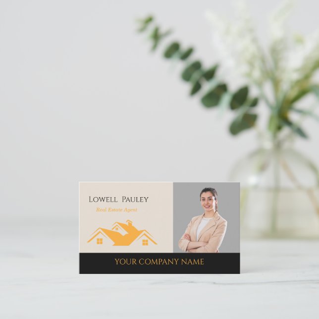 Professional Real Estate Promotional Realtor logo  Visitkort (Stående Fram)