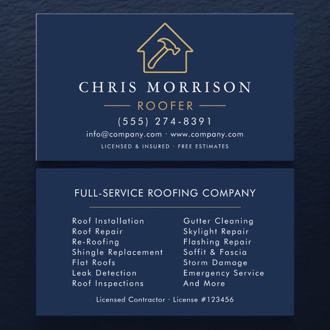Professional Roofing Roofer Visitkort (Skapare uppladdad)