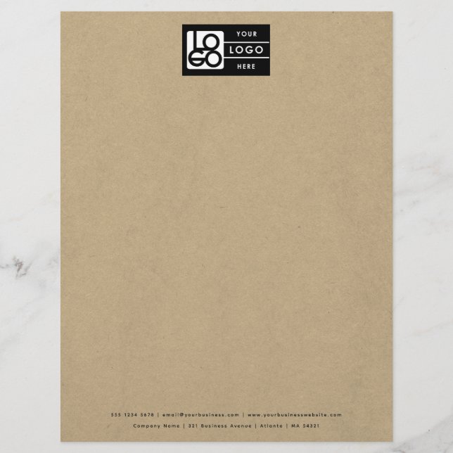 Professional Rustic Kraft Business Logo Letterhead Brevhuvud (Framsida)