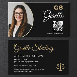 Professional Scales of Justice Lawyer Photo Visitkort