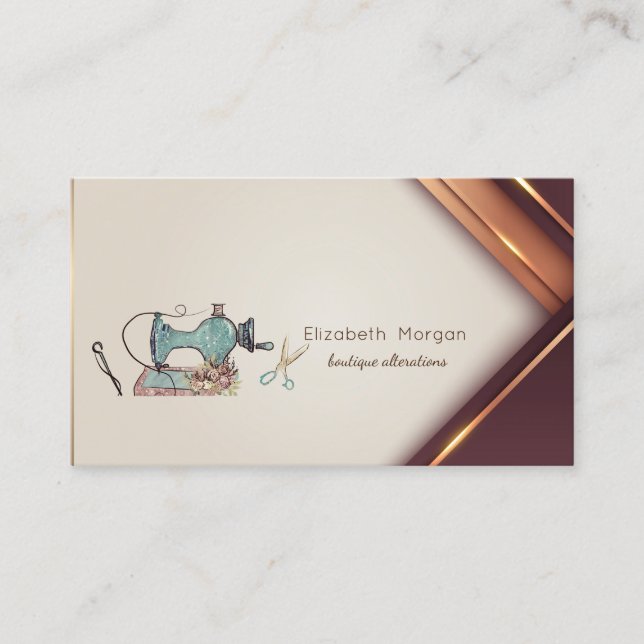 Professional Sewing Machine Scissors Needle Visitkort (Framsida)