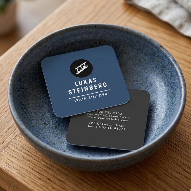 Professional Stair Builder Contractor Fyrkantigt Visitkort (Skapare uppladdad)