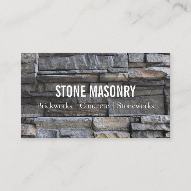 Professional Stone Masonry Business Card Design Visitkort (Framsida)