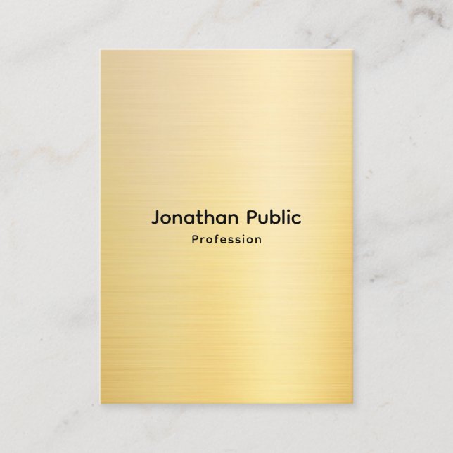Professional Stylish Faux Gold Template Visitkort (Framsida)